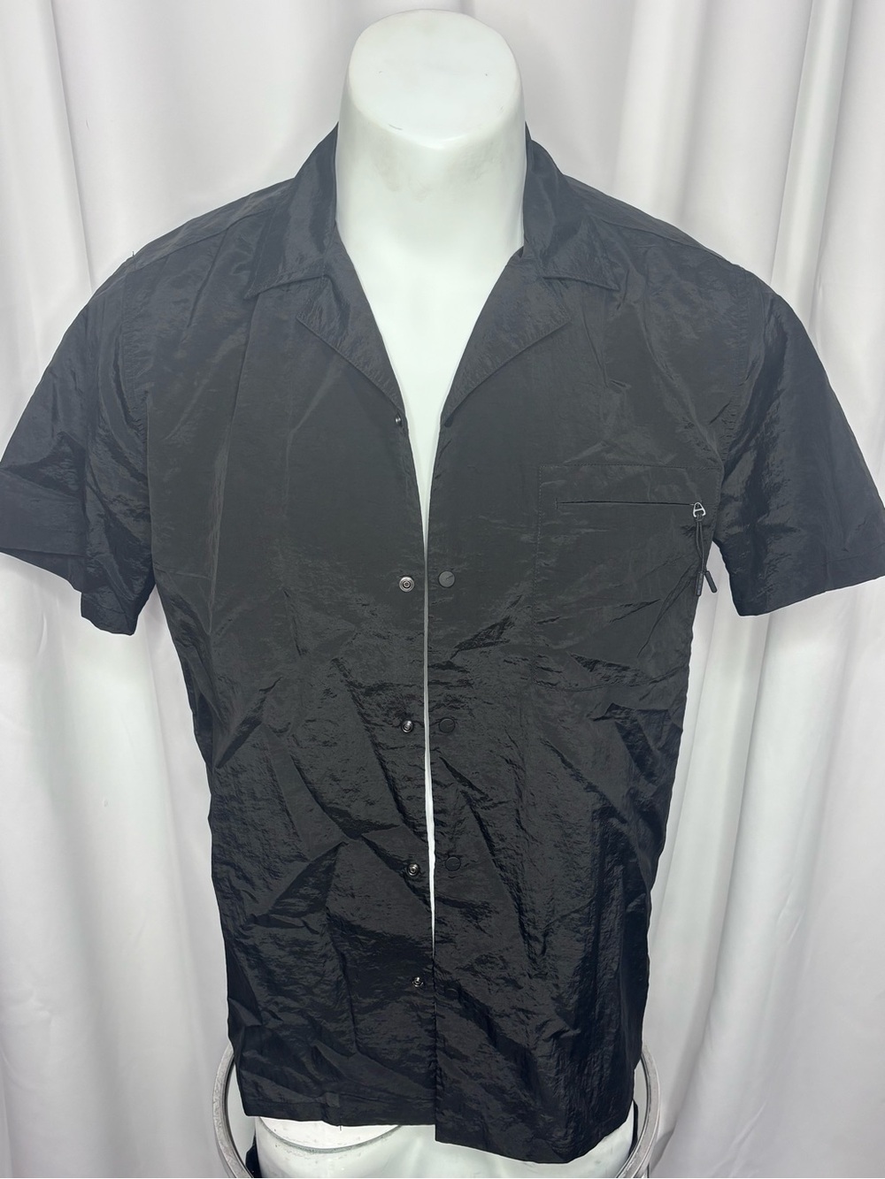 Dkny Black Short-Sleeve Casual Button-Down Shirt